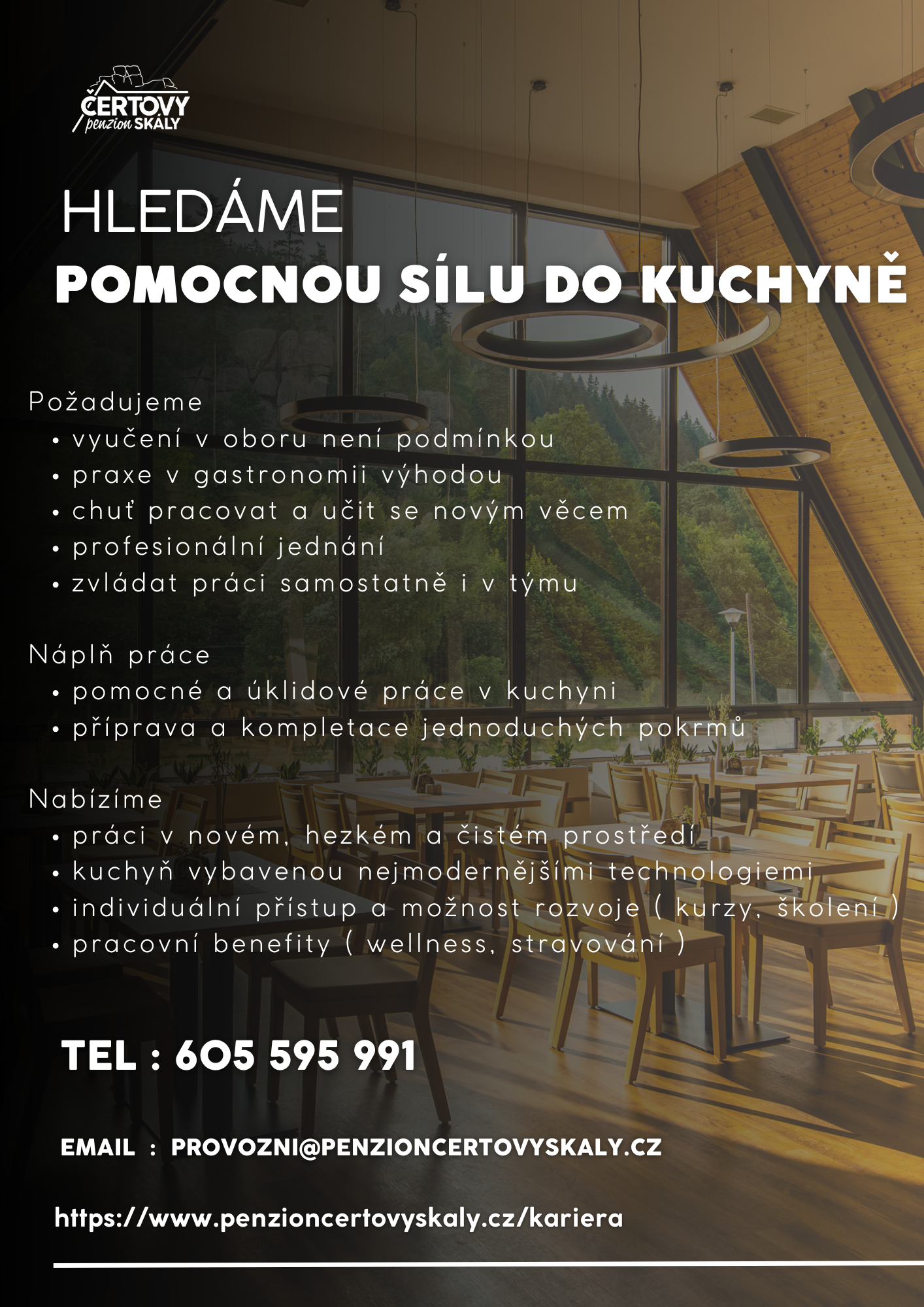Penzion Čertovy skály - pomocná síla do kuchyně